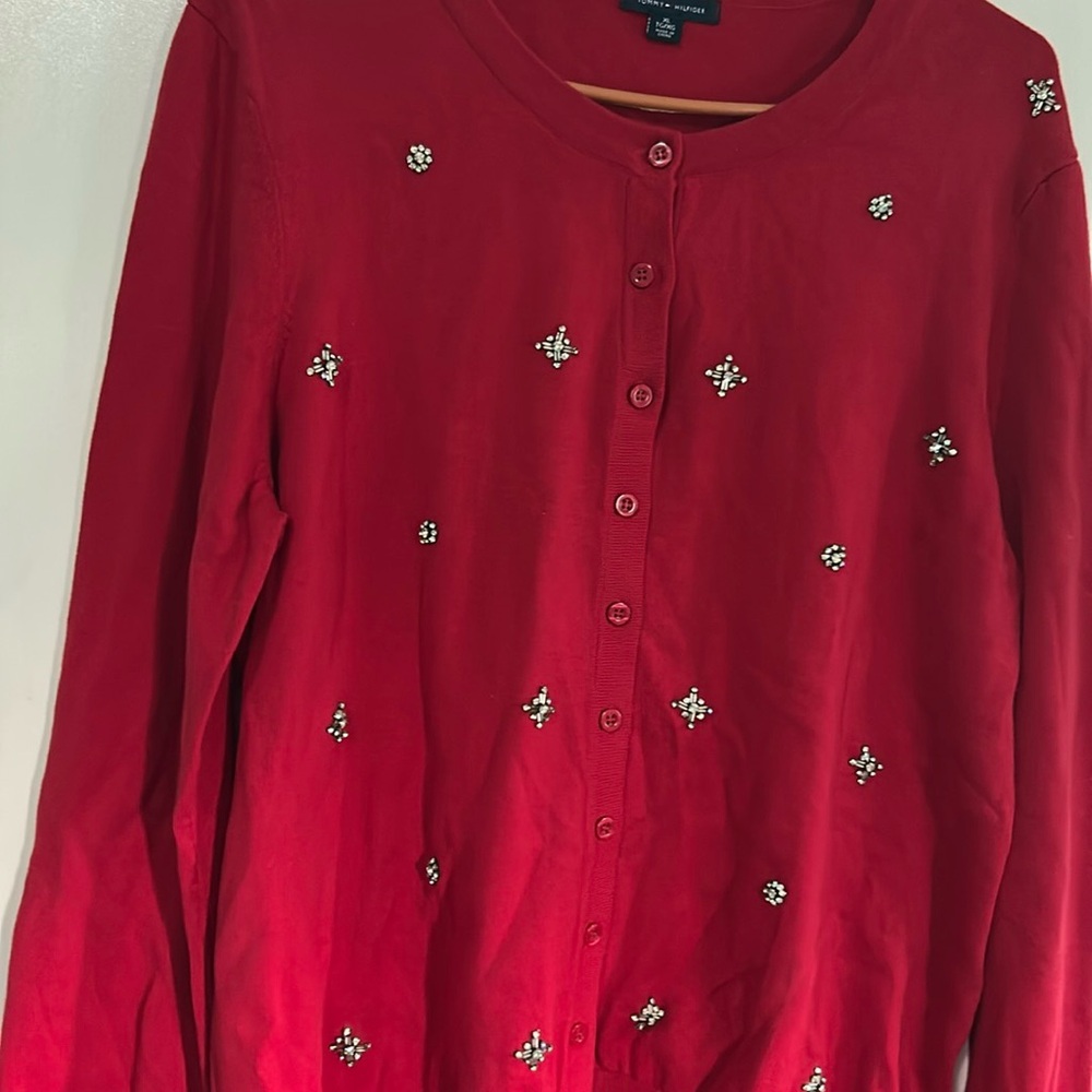 Tommy Hilfiger Red Knit Sweater